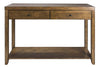 Image of Grant Nutmeg Finish Double Drawer Sofa Table With Lower Storage Shelf