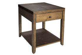 Grant Nutmeg Finish Single Drawer End Table With Lower Storage Shelf