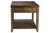 Image of Grant Nutmeg Finish Single Drawer End Table With Lower Storage Shelf