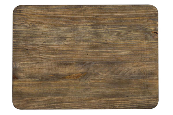 Greer Chair Side Table With Reclaimed Dark Pine Base And Top With Metallic Accents