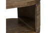Image of Greer Reclaimed Pine Oval Cocktail Table With Lower Storage Area And Metal Accents