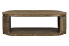 Image of Greer Reclaimed Pine Oval Cocktail Table With Lower Storage Area And Metal Accents