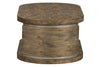 Image of Greer Reclaimed Pine Oval Cocktail Table With Lower Storage Area And Metal Accents