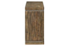 Image of Greer Door Storage Sofa Table With Reclaimed Dark Pine Base And Top With Metallic Accents