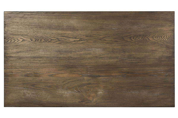 Halstrom Industrial Style Metal Base Coffee Table With Dark Oak Veneer Plank Top