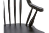 Image of Hampstead 6 Piece Leg Table Dining Set In A Rustic Oak Finish With Rustic Black Windsor Back Side Chairs And Bench