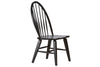 Image of Hampstead 5 Piece Leg Table Dining Set In A Rustic Oak Finish With Rustic Black Windsor Back Side Chairs