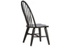 Image of Hampstead 5 Piece Leg Table Dining Set In A Rustic Oak Finish With Rustic Black Windsor Back Side Chairs