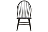 Image of Hampstead 7 Piece Leg Table Dining Set With Rustic Oak Finish And Rustic Black Windsor Back Chairs