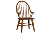 Image of Hampstead 7 Piece Leg Table Dining Set With Windsor Back Side And Arm Chairs In A Rustic Oak Finish