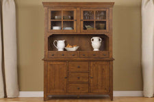 Hampstead Shaker Style Storage Dining Buffet With Hutch In A Rustic Oak Finish