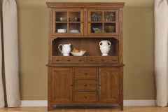 Hampstead Shaker Style Storage Dining Buffet With Hutch In A Rustic Oak Finish