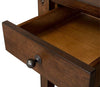 Image of Harding Traditional Plank Style Rustic Brown Oak Chair Side Table With Drawer