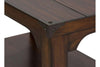 Image of Harwood Rustic Russet Brown Chair Side Table With Two Storage Shelves