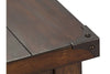 Image of Harwood Rustic Russet Brown Chair Side Table With Two Storage Shelves