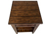 Image of Harding Traditional Plank Style Rustic Brown Oak Chair Side Table With Drawer