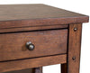 Image of Harding Traditional Plank Style Rustic Brown Oak Chair Side Table With Drawer
