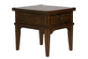 Image of Harwood Rustic Russet Brown Single Drawer Plank Top End Table