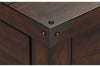 Image of Harwood Rustic Russet Brown Single Drawer Plank Top End Table