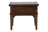 Image of Harwood Rustic Russet Brown Single Drawer Plank Top End Table