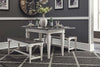 Image of Harper Vintage White With Charcoal Top 3 Piece Dining Bench Table Set