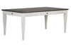 Image of Harper Vintage White With Charcoal Top 6 Piece Rectangular Leg Table Dining Set With Bench