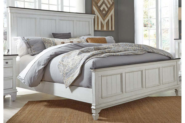 Harper Queen Or King Wirebrushed White Panel Bed "Create Your Own Bedroom" Collection