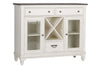 Image of Harper Vintage White With Charcoal Top Glass Door Storage Buffet