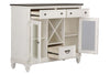 Image of Harper Vintage White With Charcoal Top Glass Door Storage Buffet