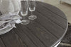 Image of Harper Vintage White With Charcoal Top 5 Piece Round Oval Pedestal Dining Set
