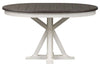 Image of Harper Vintage White With Charcoal Top 5 Piece Round Oval Pedestal Dining Set