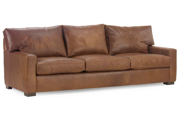 Harrison 87 Inch Contemporary Grand Scale Deep Seat Leather Sofa
