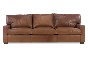 Harrison 87 Inch Contemporary Grand Scale Deep Seat Leather Sofa