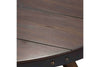 Image of Harwood Rustic Russet Brown Round Motion Top Coffee Table With Metal Accents