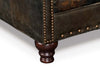 Image of Herbert Old Saddle Brown Fudge "Quick Ship" Tight Back Square Leather Accent Chair With Nails