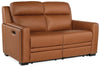 Image of Herman Spice "Quick Ship" Wall Hugger 3-Way Power Leather Reclining Loveseat