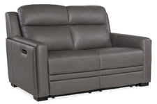 Herman Shale "Quick Ship" Wall Hugger 3-Way Power Leather Reclining Loveseat