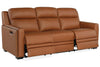 Image of Herman Spice 88 Inch "Quick Ship" Wall Hugger 3-Way Power Leather Reclining Sofa