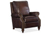 Image of Horatio Chateau "Quick Ship" Leather Traditional Nailhead Recliner