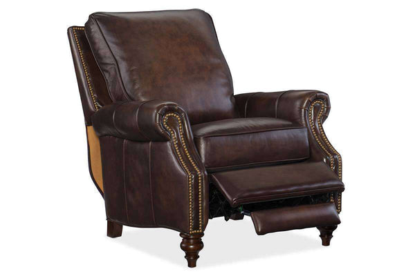 Horatio Chateau "Quick Ship" Leather Traditional Nailhead Recliner