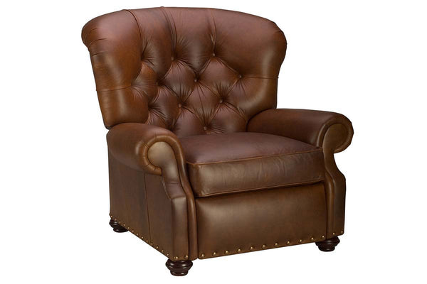 Jackson "Big Man" Large Oversized Leather Button Tufted Recliner
