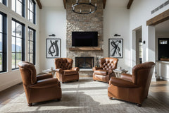 Jackson Leather Button Tufted Recliner