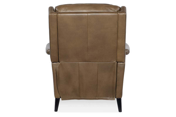 Jacob Walnut Leather Dual Power "Quick Ship" Transitional Recliner