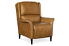 Image of Jacob Camel Leather Dual Power "Quick Ship" Transitional Recliner