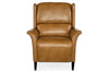 Image of Jacob Camel Leather Dual Power "Quick Ship" Transitional Recliner