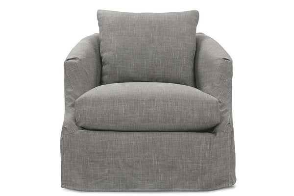 Jane Swivel Slipcover Accent Chair With Narrow Arms