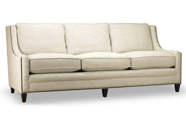 Janet 88 Inch "Quick Ship" Slope Arm Pillow Back Fabric Sofa - In Stock