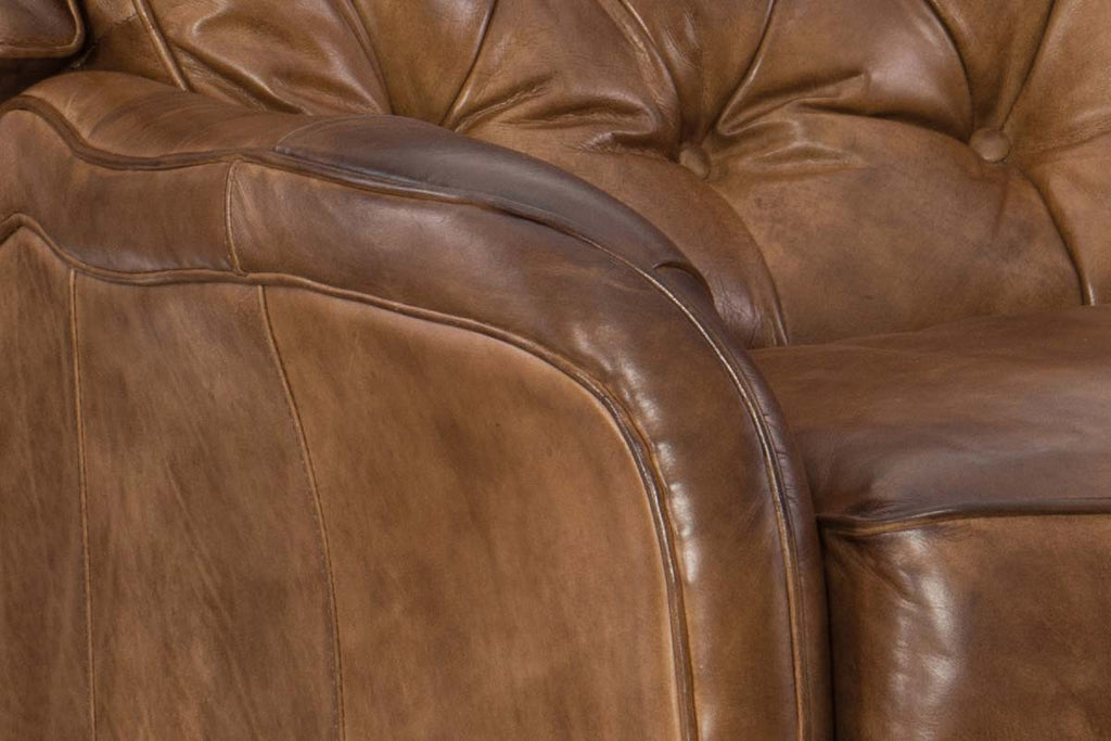 Julius Pillow Back Leather Recliner - Club Furniture