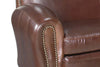 Image of Jonathan 81 Inch Leather Camelback Sofa With Nail Trim