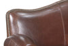 Image of Jonathan Leather Tight Camelback Loveseat With Nail Head Trim